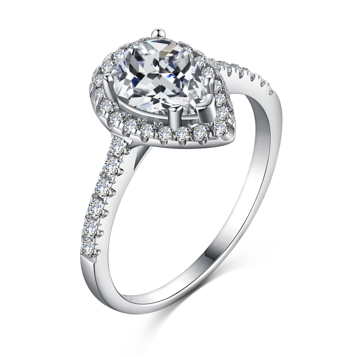 [RAFFINE]1.0 Carat Luxurious Resplendent Water Drop Shape Wedding Ring