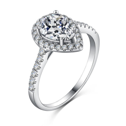 [RAFFINE]1.0 Carat Luxurious Resplendent Water Drop Shape Wedding Ring
