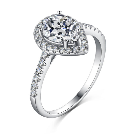[RAFFINE]1.0 Carat Luxurious Resplendent Water Drop Shape Wedding Ring