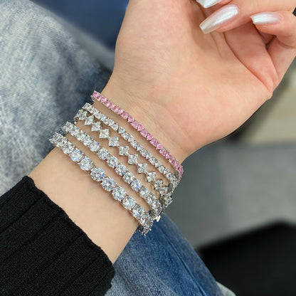 [RAFFINE]Pulsera diaria de corte princesa ornamentado de 0,5 quilates