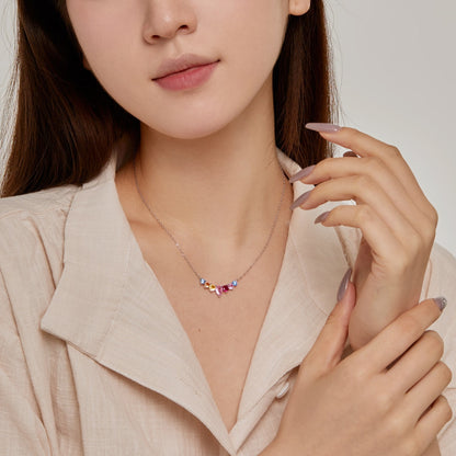 [RAFFINE]Dainty Colorful Heart Necklace