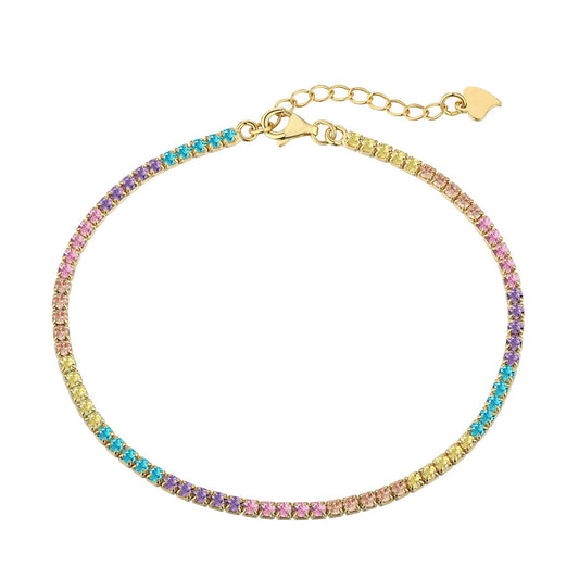 [RAFFINE]Dazzling Colorful Round Cut Daily Bracelet
