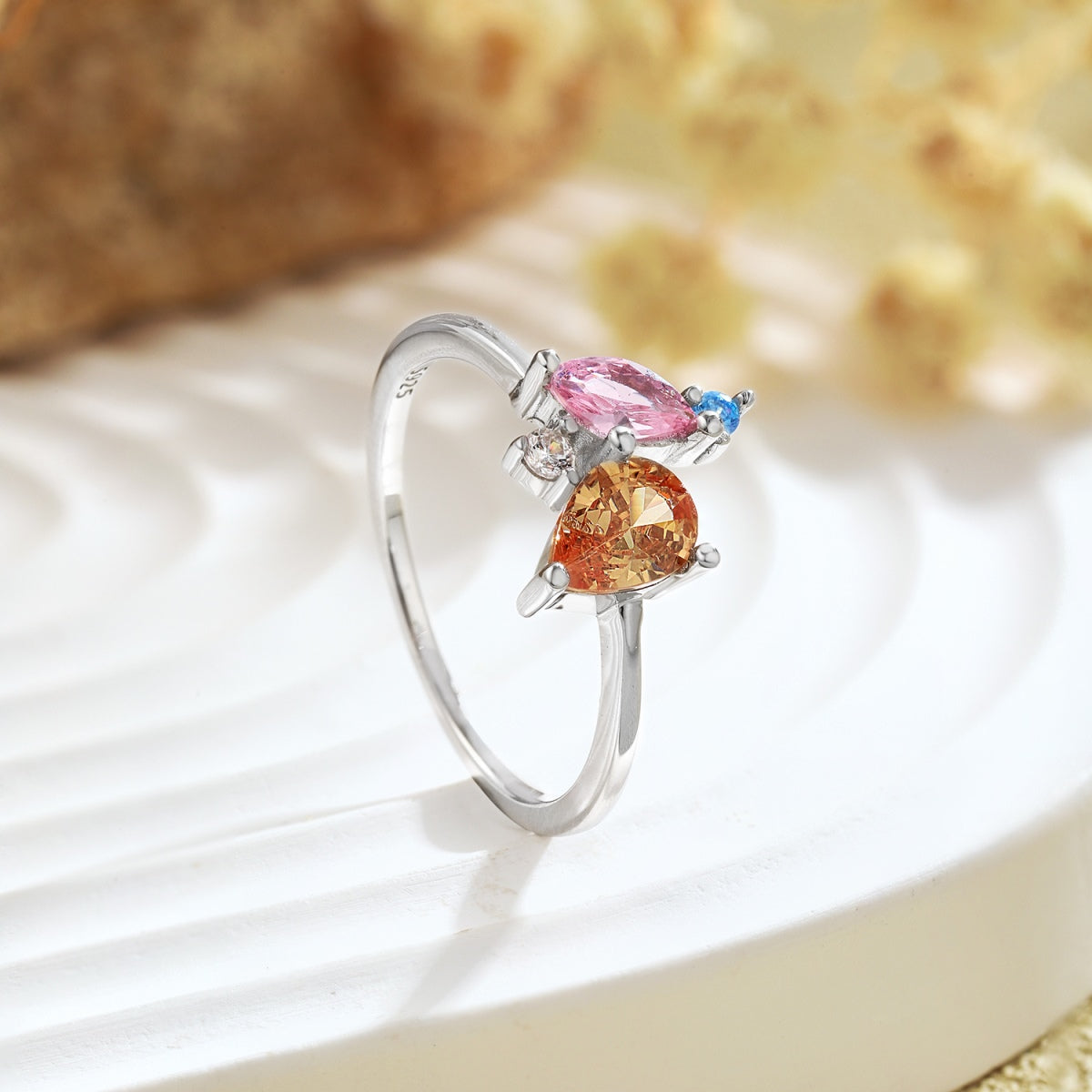 [RAFFINE]Radiant Colorful Multi Cut Daily Ring