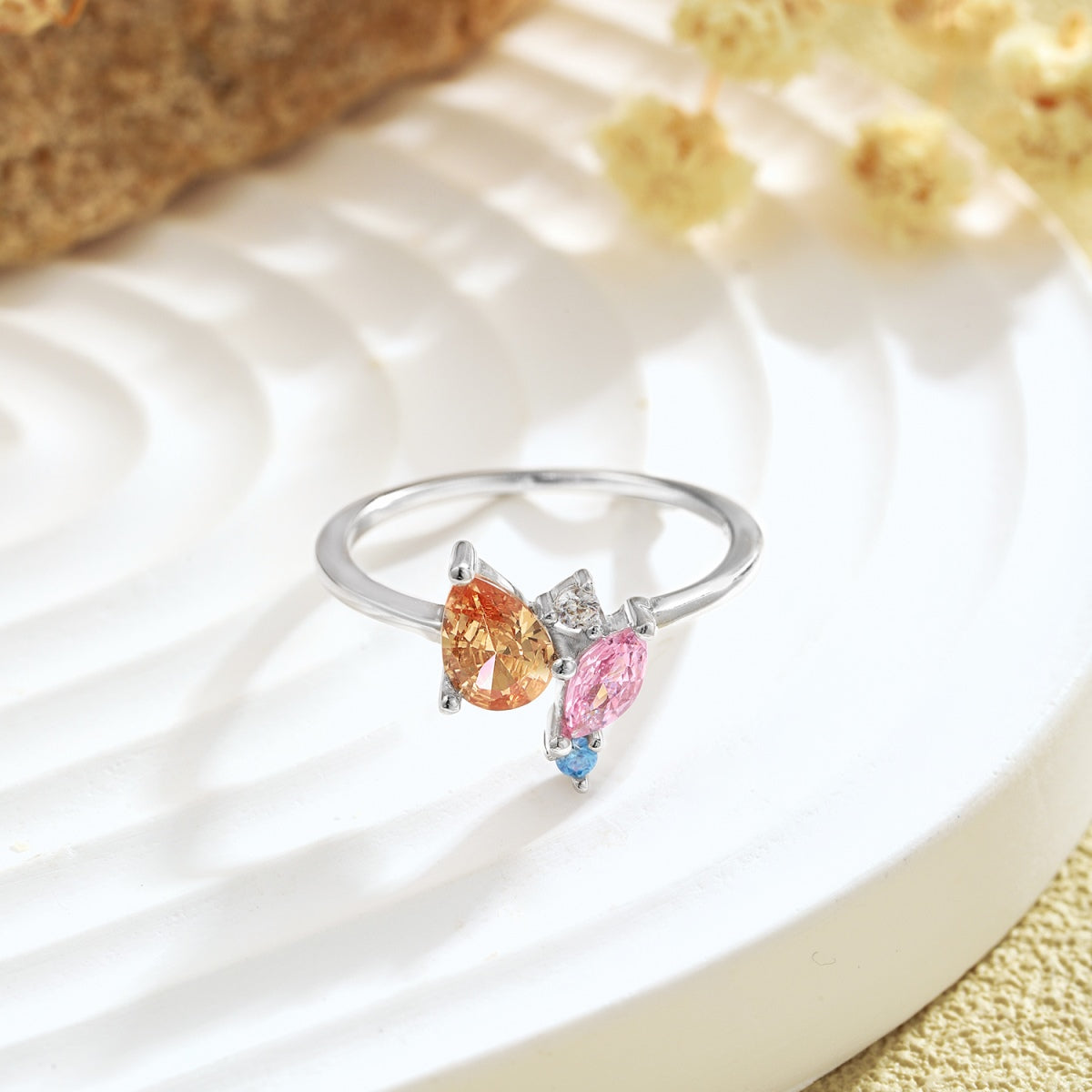 [RAFFINE]Radiant Colorful Multi Cut Daily Ring
