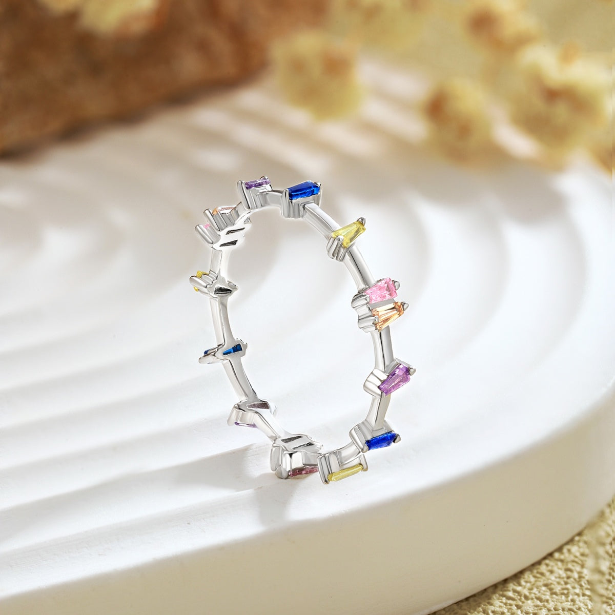 [RAFFINE]Unique Trapezoid Cut Daily Ring