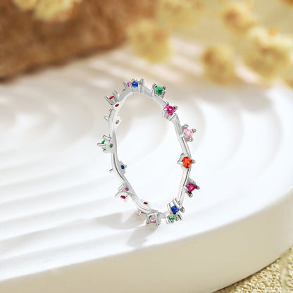 [RAFFINE]Radiant Colorful Round Cut Daily Ring