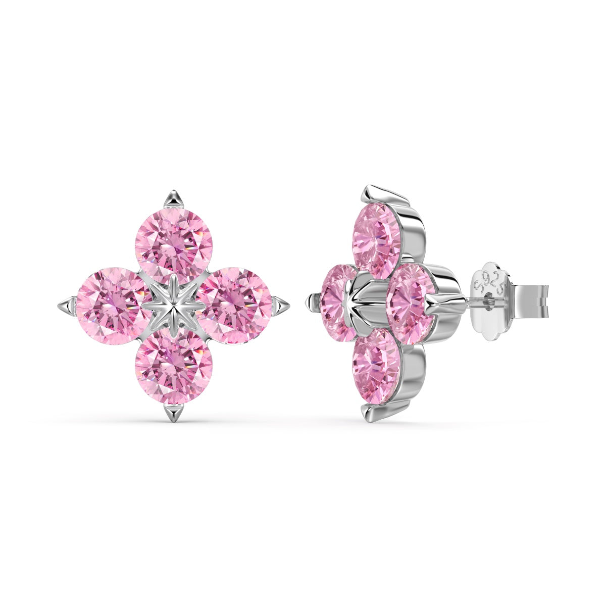 [RAFFINE]Pendientes de trébol de cuatro hojas y estrella de ocho puntas