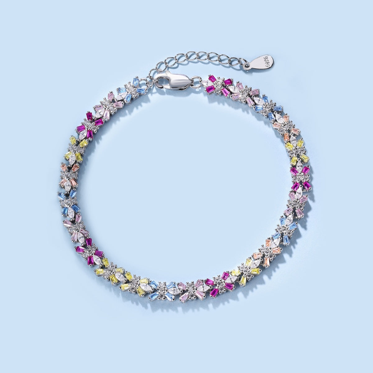 [RAFFINE] Pulsera de fiesta con corte esmeralda radiante y colorido