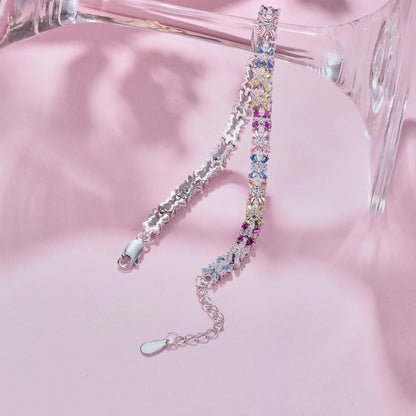 [RAFFINE] Pulsera de fiesta con corte esmeralda radiante y colorido