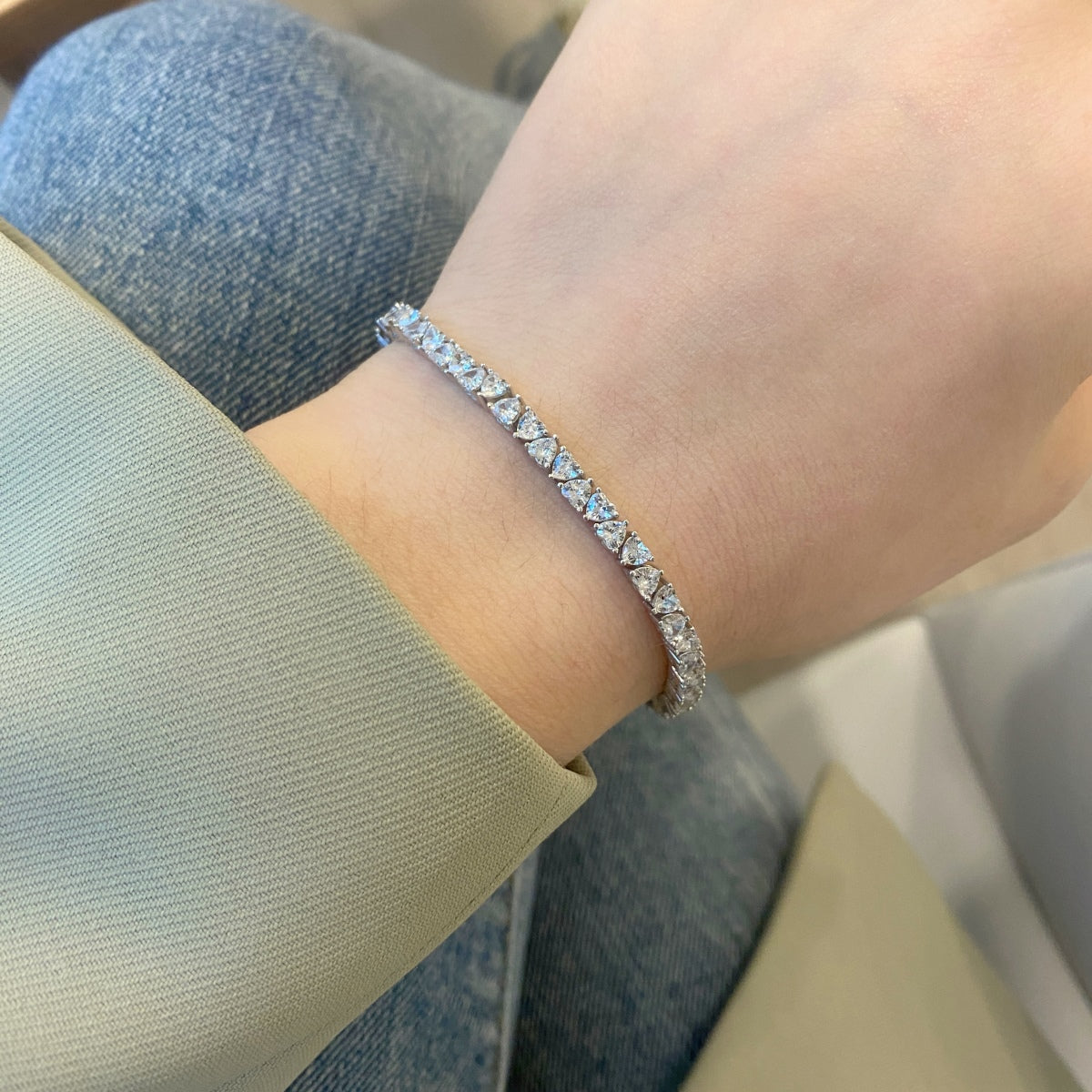 [RAFFINE]Dazzling Romantic Heart Shape Lover Bracelet