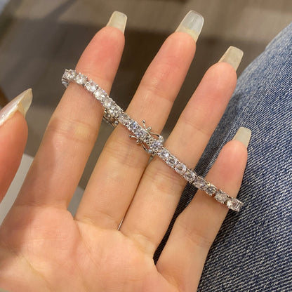 [RAFFINE]Pulsera de tenis lujosa con corte redondo ornamentado