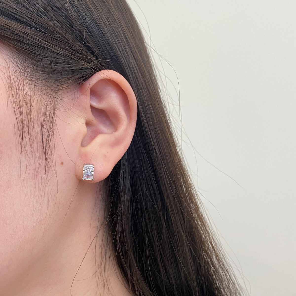 [RAFFINE]Radiant Luxurious Princess Cut Daily Earrings
