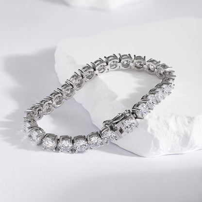 [RAFFINE]Pulsera nupcial de corte redondo deslumbrante de 0,75 quilates