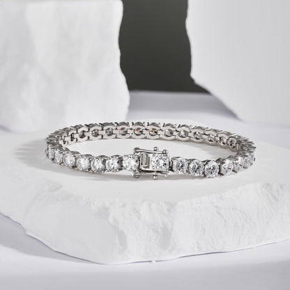 [RAFFINE]Pulsera nupcial adornada con corte redondo brillante