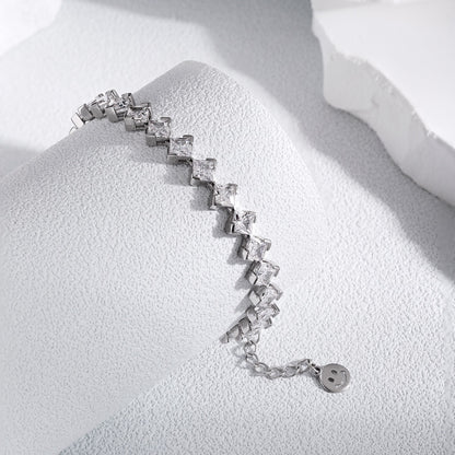 [RAFFINE]Pulsera diaria de corte princesa ornamentado de 0,5 quilates