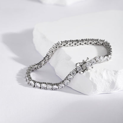 [RAFFINE]Pulsera de tenis lujosa con corte redondo ornamentado