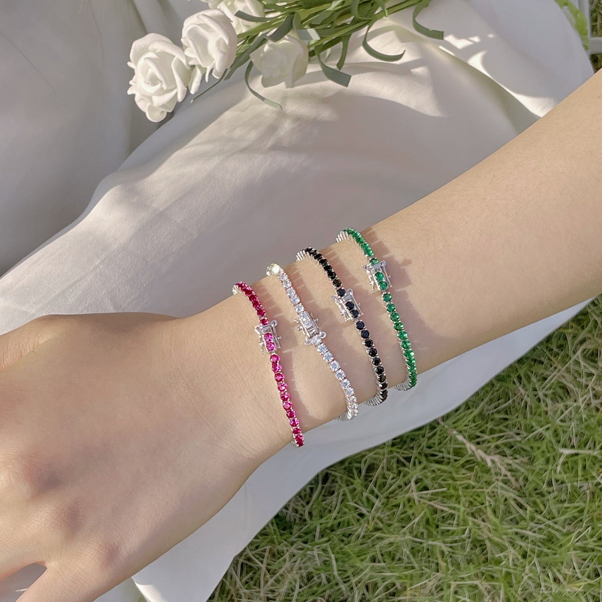 [RAFFINE] Pulsera de fiesta con corte redondo colorido y radiante