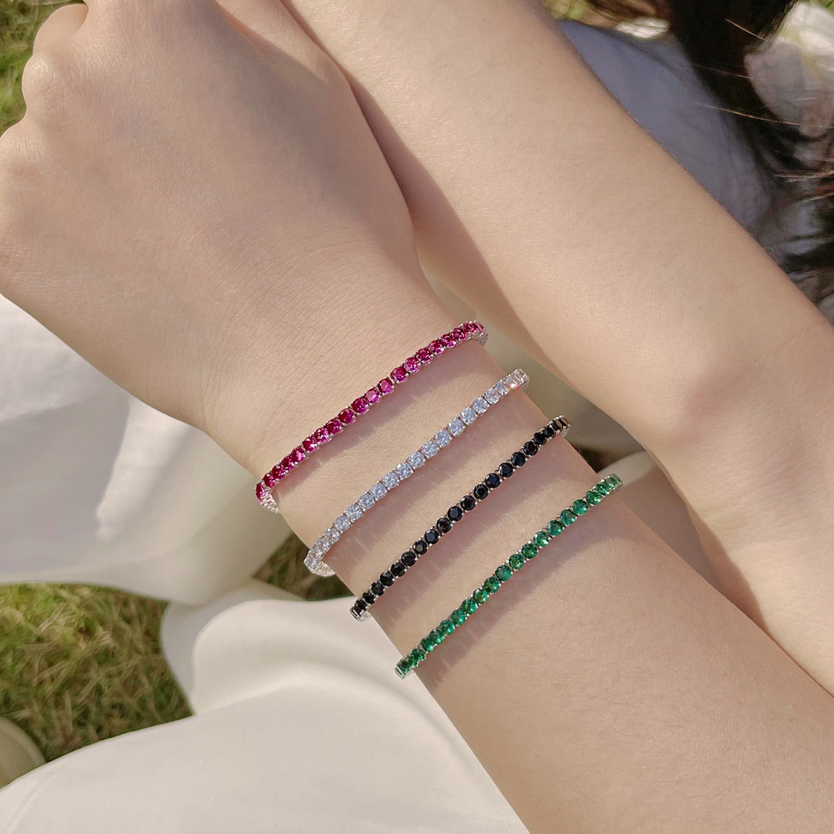 [RAFFINE] Pulsera de fiesta con corte redondo colorido y radiante