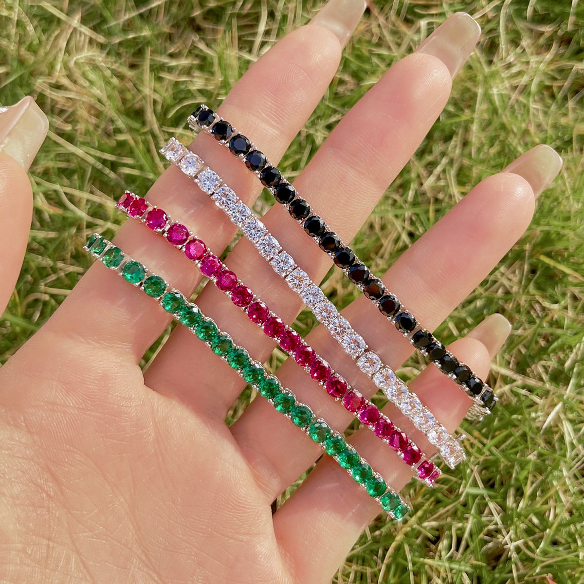 [RAFFINE] Pulsera de fiesta con corte redondo colorido y radiante