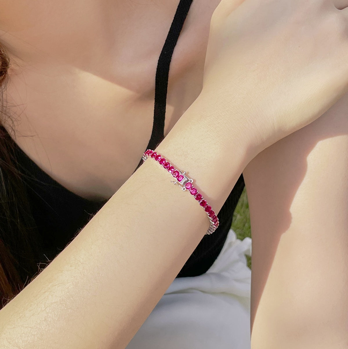 [RAFFINE] Pulsera de fiesta con corte redondo colorido y radiante