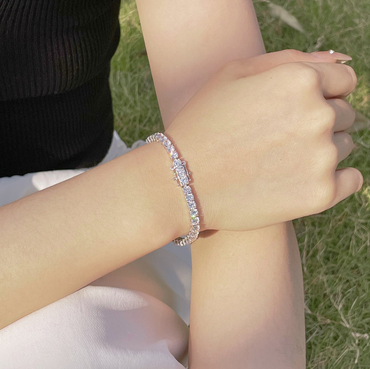 [RAFFINE] Pulsera de fiesta con corte redondo colorido y radiante