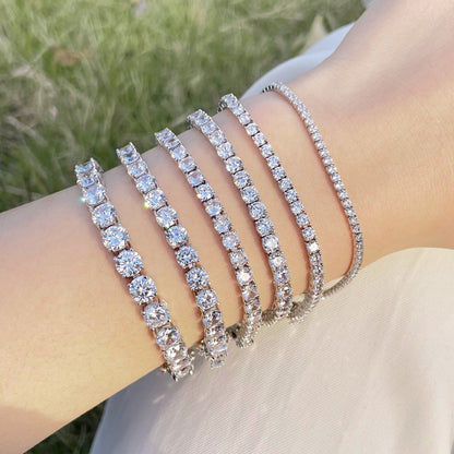 [RAFFINE]Pulsera de tenis lujosa con corte redondo ornamentado