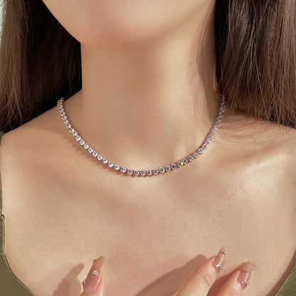 [RAFFINE]Ornate Heart Cut Tennis Necklace