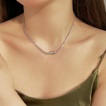 [RAFFINE]Delicado collar de tenis redondo