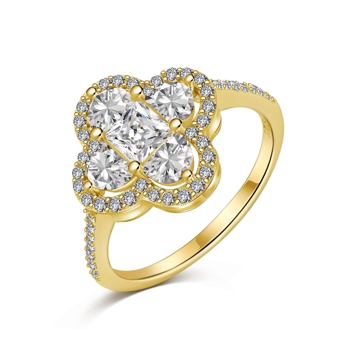 [RAFFINE]Luxurious Eternity Flower Shape Banquet Ring