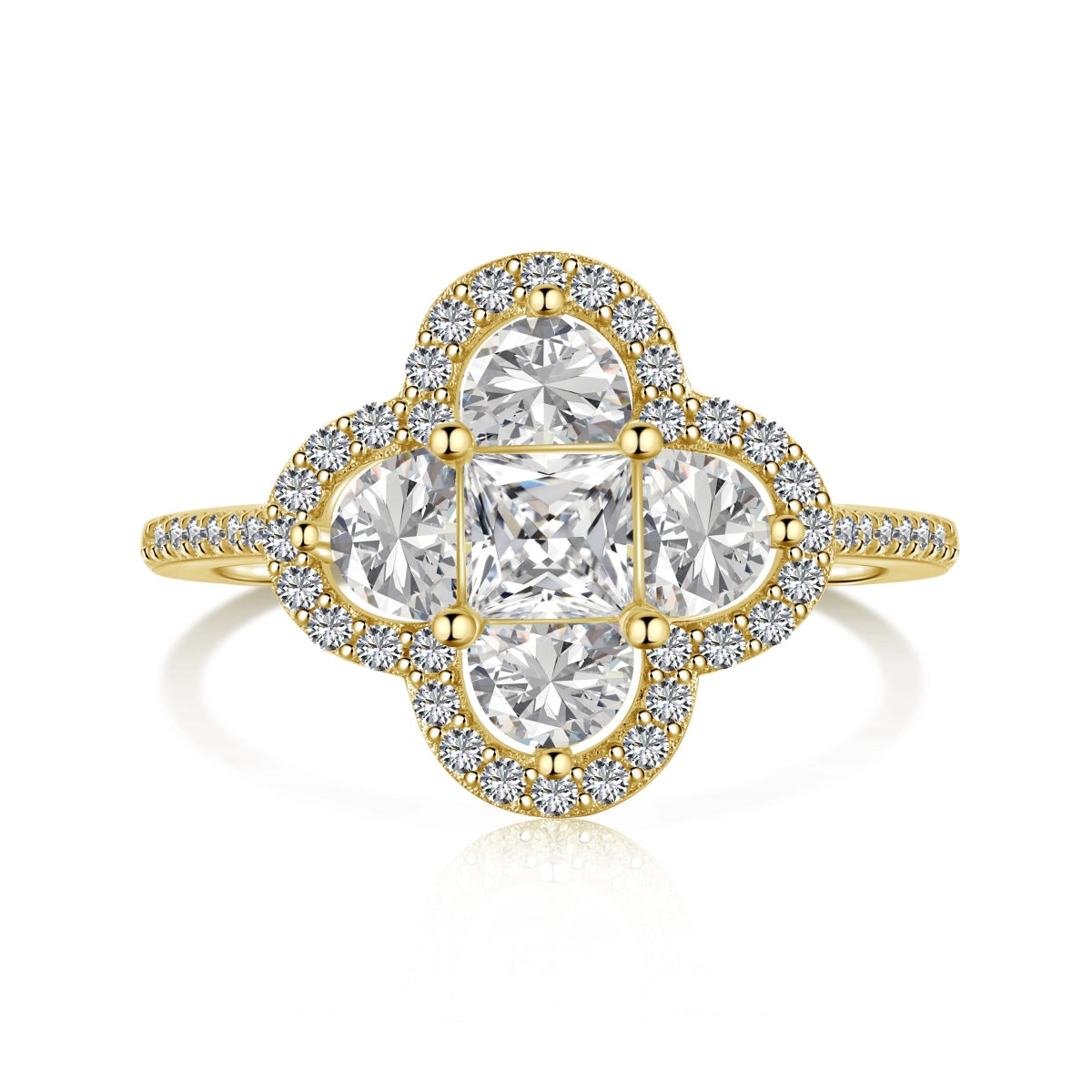 [RAFFINE]Luxurious Eternity Flower Shape Banquet Ring
