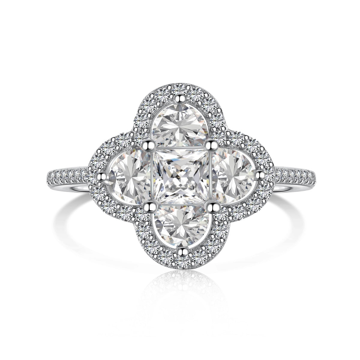 [RAFFINE]Luxurious Eternity Flower Shape Banquet Ring