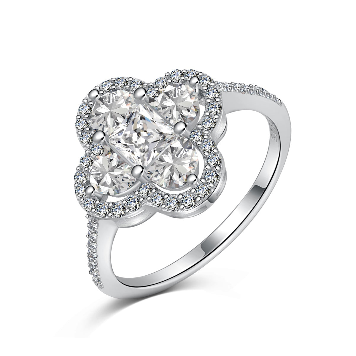 [RAFFINE]Luxurious Eternity Flower Shape Banquet Ring