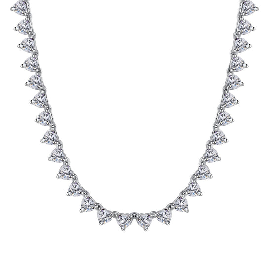 [RAFFINE]Ornate Heart Cut Tennis Necklace