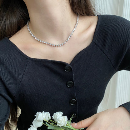[RAFFINE]Ornate Heart Cut Tennis Necklace