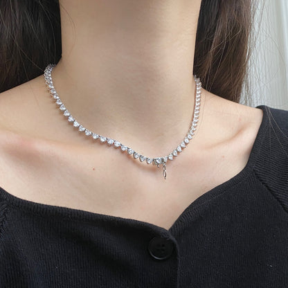 [RAFFINE]Ornate Heart Cut Tennis Necklace
