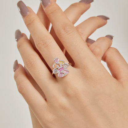 [RAFFINE]Sparkling Colorful Water Drop Shape Daily Ring