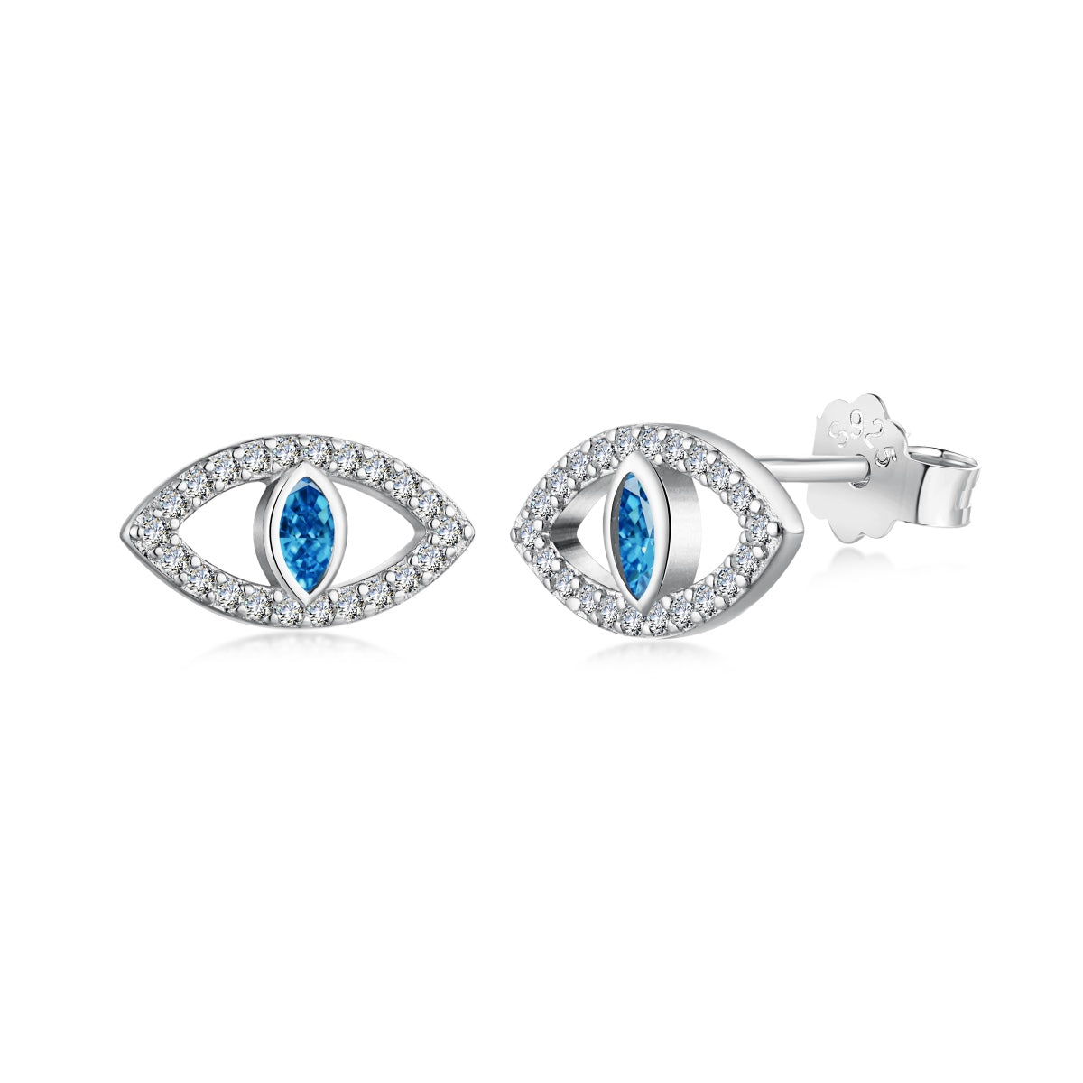 [RAFFINE]Pendientes huecos con ojos de diablo azul