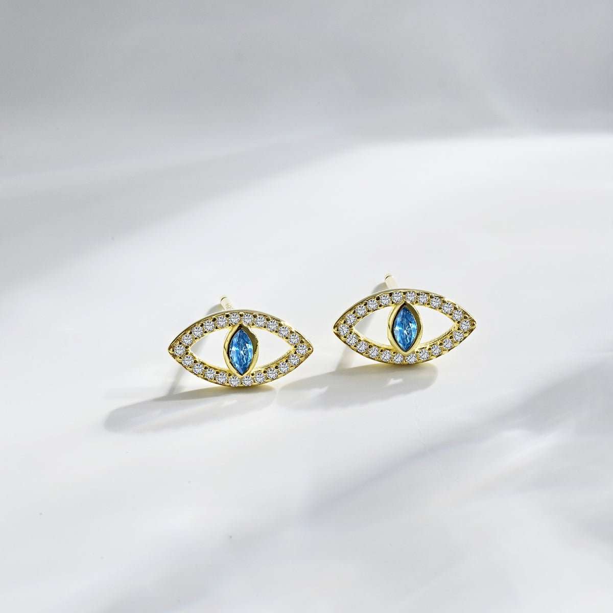 [RAFFINE]Pendientes huecos con ojos de diablo azul