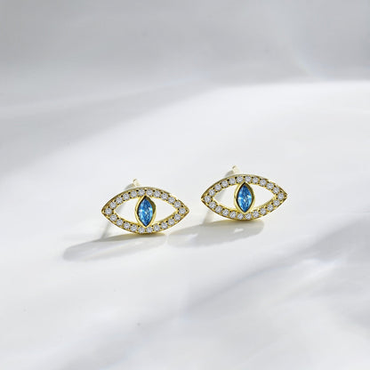[RAFFINE]Pendientes huecos con ojos de diablo azul