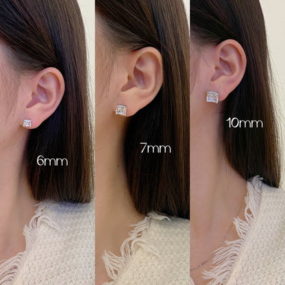 [RAFFINE]Pendientes delicados de forma cuadrada
