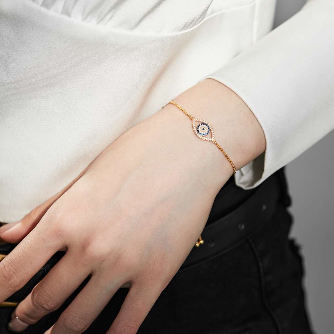 [RAFFINE]Dazzling Eye Shape Necklace