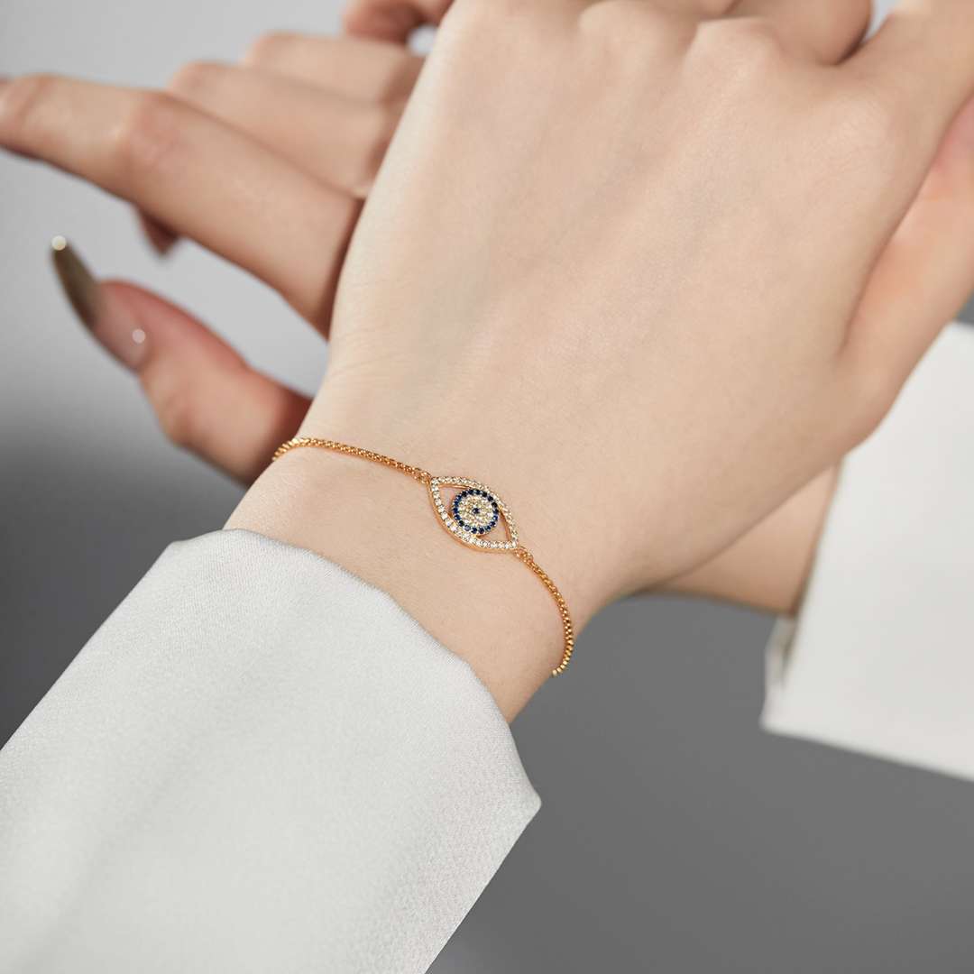[RAFFINE]Dazzling Eye Shape Necklace