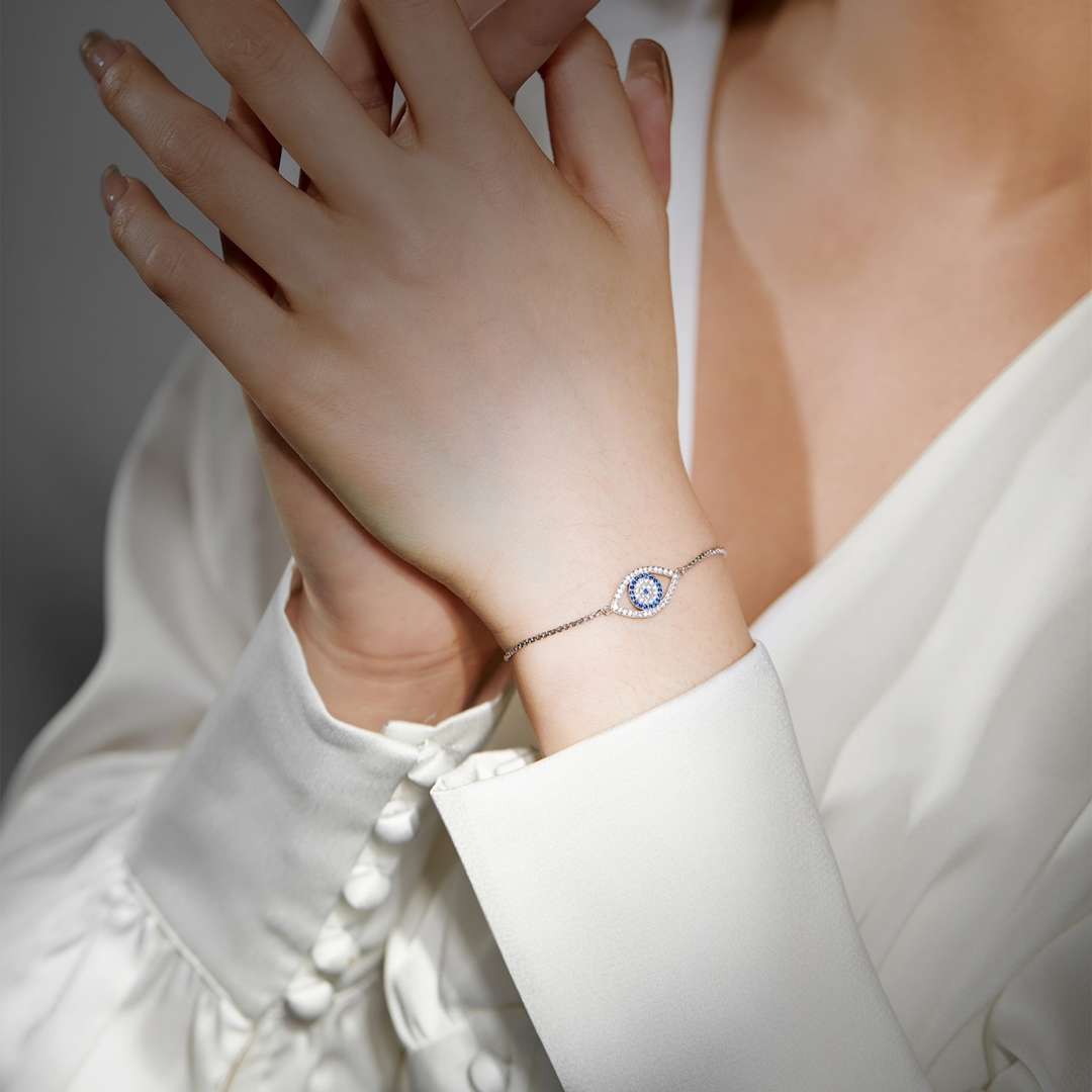 [RAFFINE]Dazzling Eye Shape Necklace