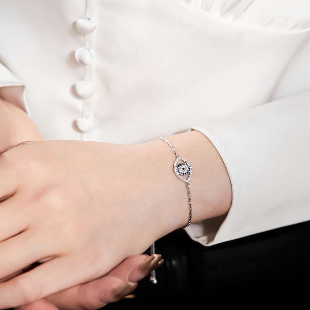 [RAFFINE]Dazzling Eye Shape Necklace