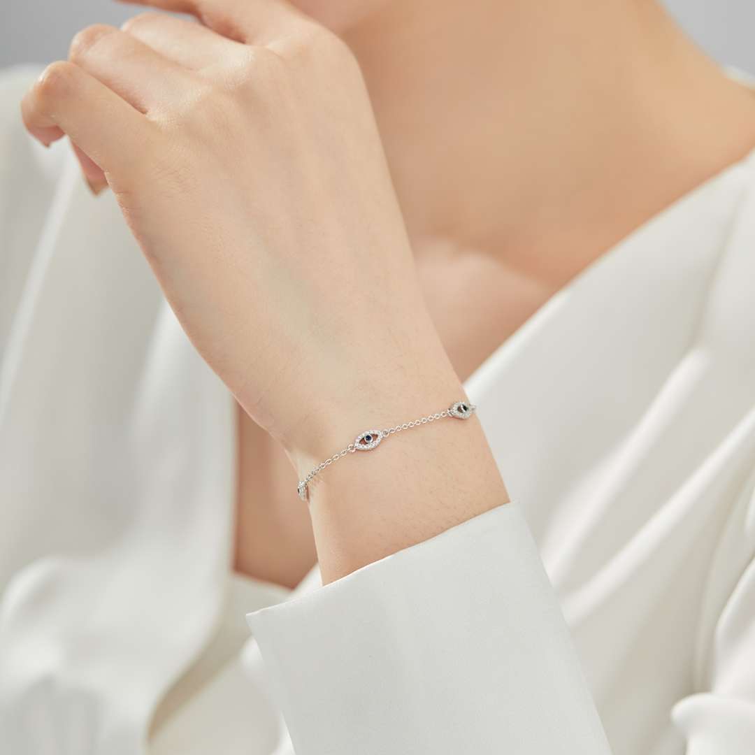 [RAFFINE]Evil Eye Shape Pendent Necklace