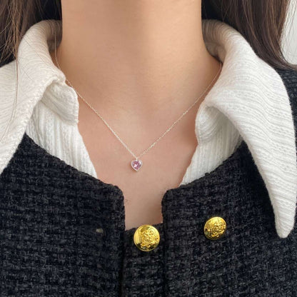 [RAFFINE]Collar con forma de corazón adornado
