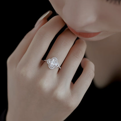 [RAFFINE]Luxurious Eternity Flower Shape Banquet Ring