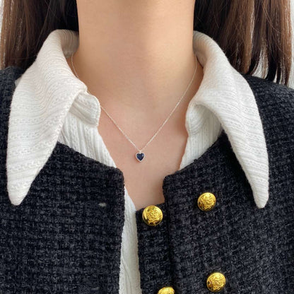 [RAFFINE]Collar con forma de corazón adornado
