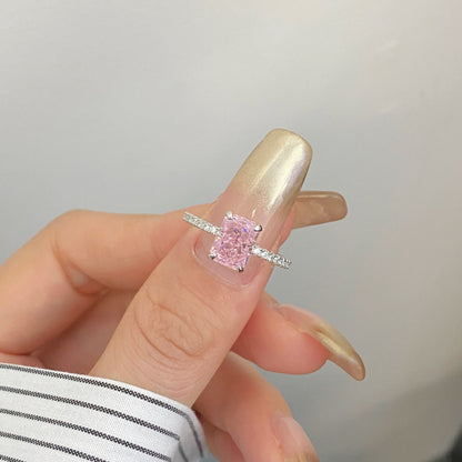 [RAFFINE]2.0 Carat Dazzling Sparkling Radiant Cut Party Ring