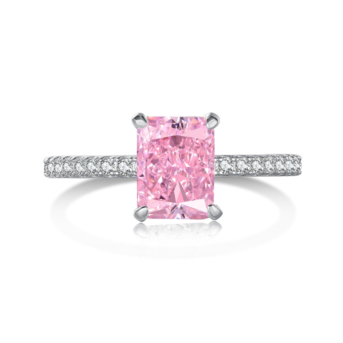 [RAFFINE]2.0 Carat Dazzling Sparkling Radiant Cut Party Ring